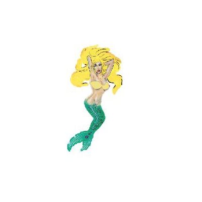 Decal Mermaid (Blonde) 1.53" x .80" (C467)